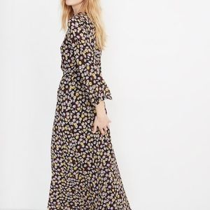 Madewell wrap front petite maxi dress / 4